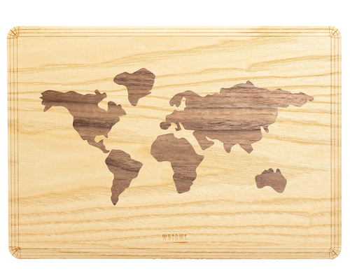 World Map - Macbook Wood Skin